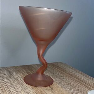 Frosted Peach/Orange Martini Glass